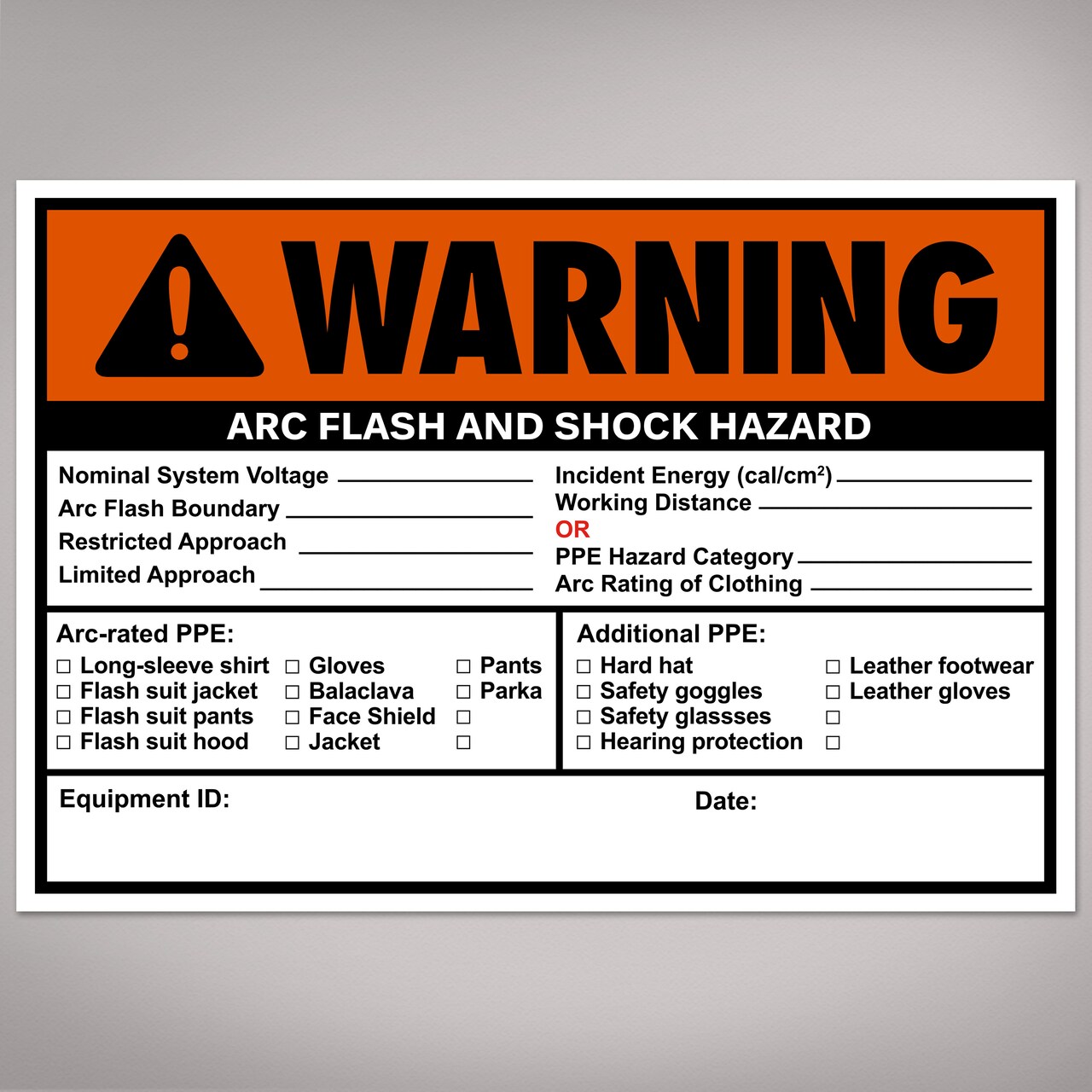 Avery Arc Flash/Shock Warning Labels, Waterproof, UV Resistant, Preprinted, Handwrite-Only, 3.5" x 5", 100 Warning Decal Labels
